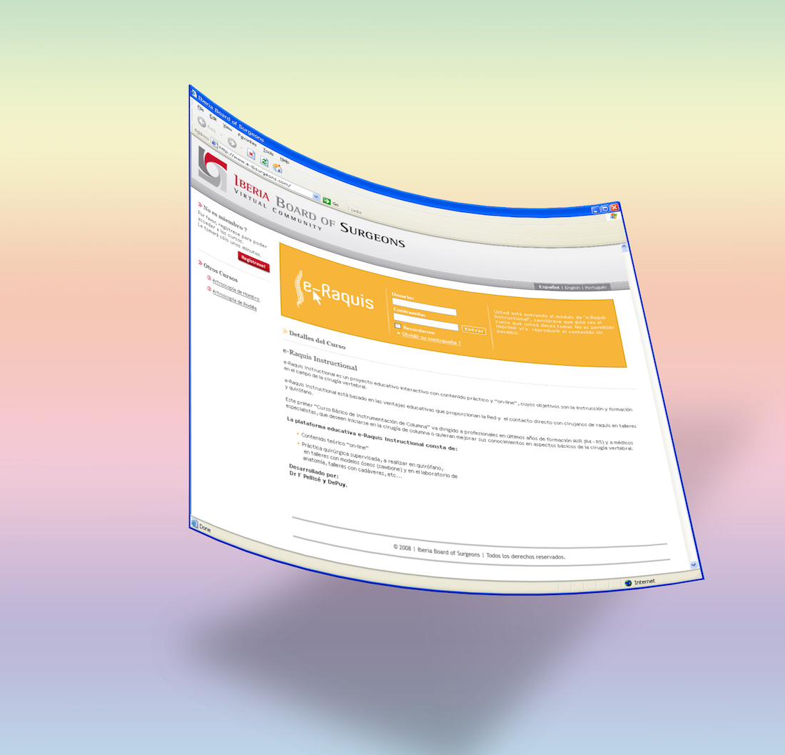 Online training interface presentation